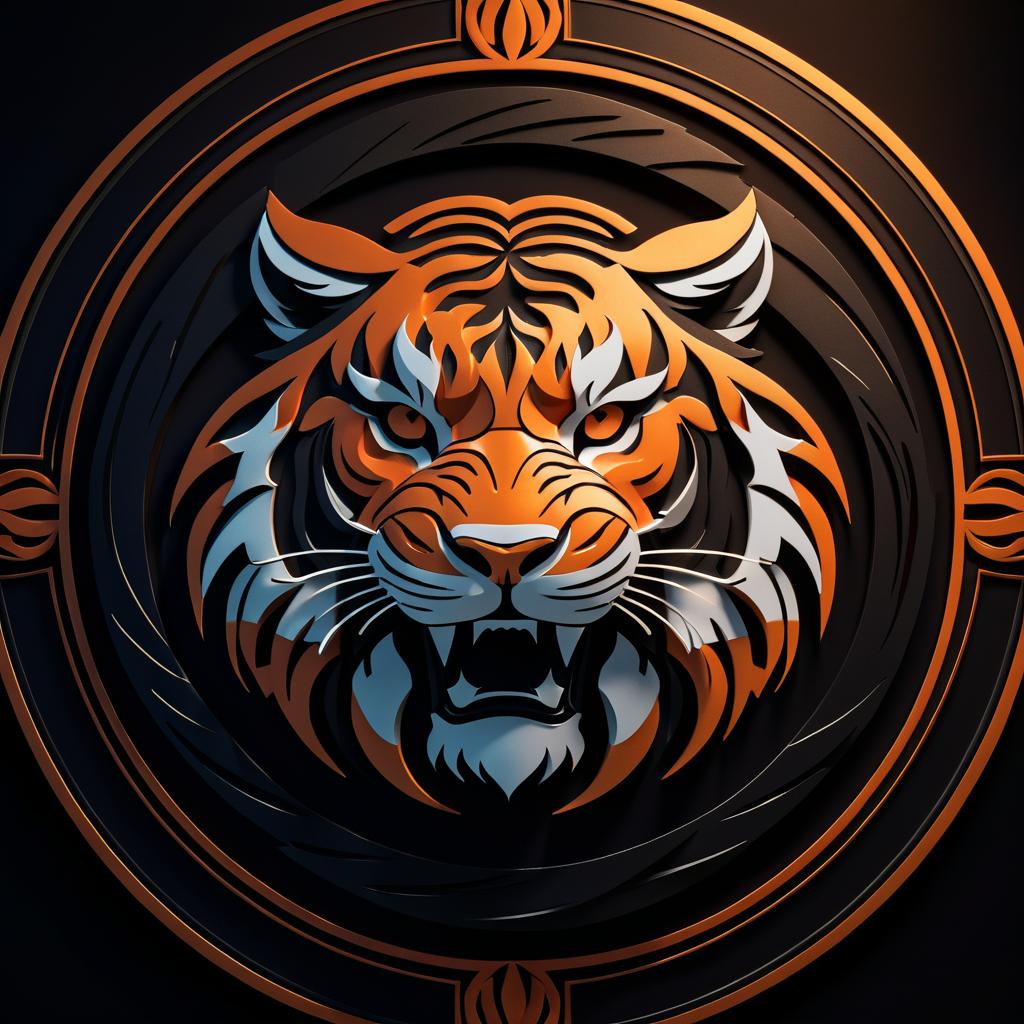 Draped Tiger Logo with Dark Atmosphere