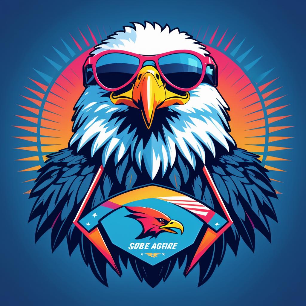 Retro Aggressive Eagle T-Shirt Design