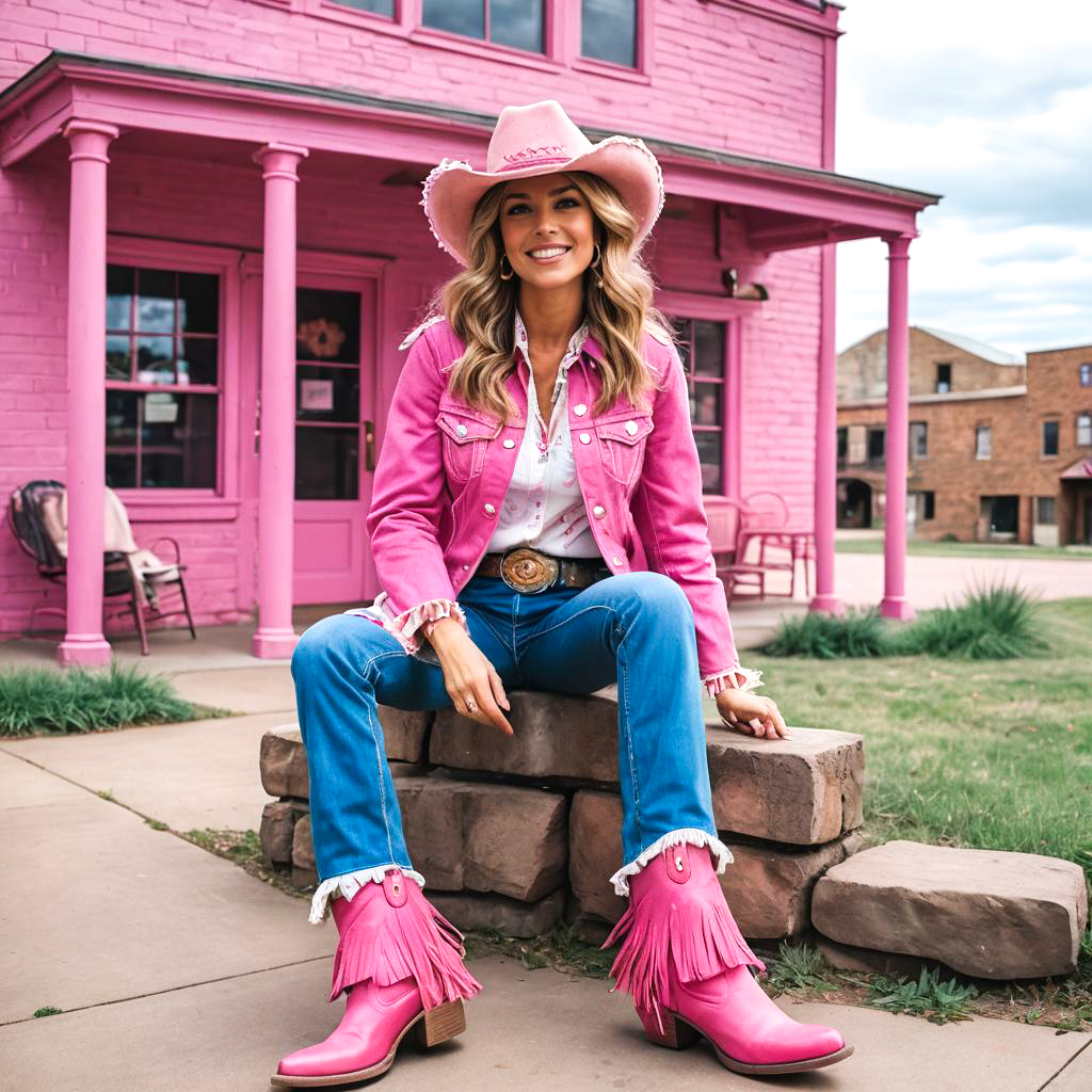 Playful Glam Cowgirl at Historic Site