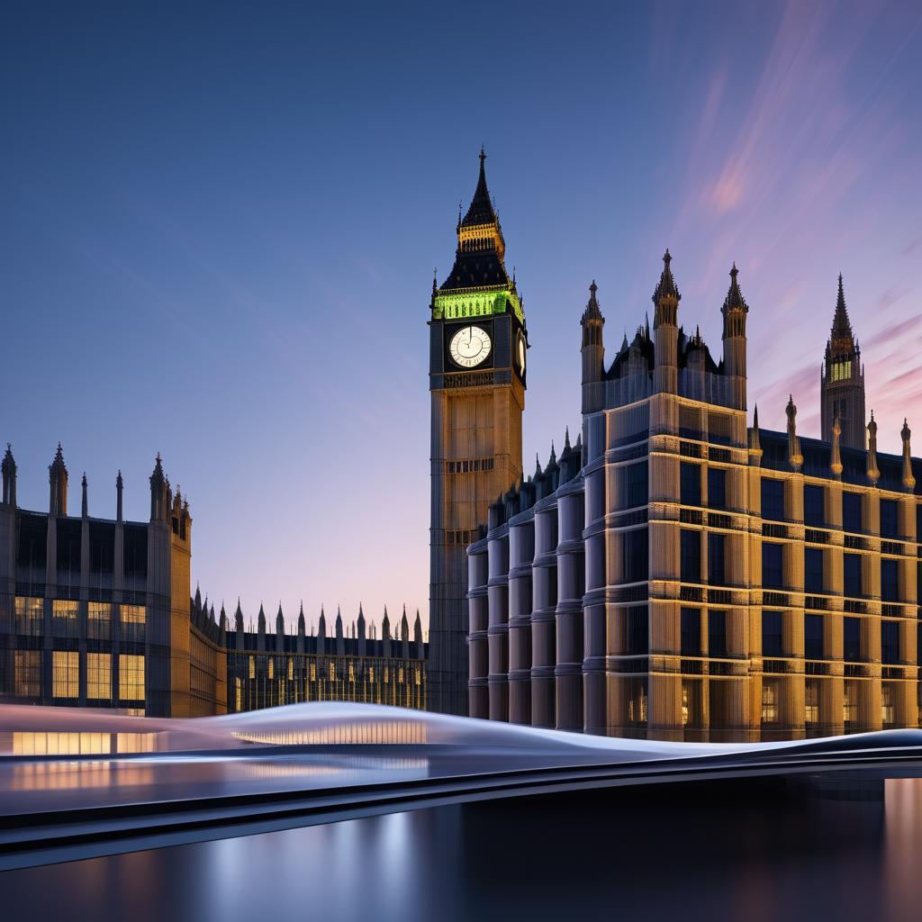 Zaha Hadid's Big Ben in Twilight