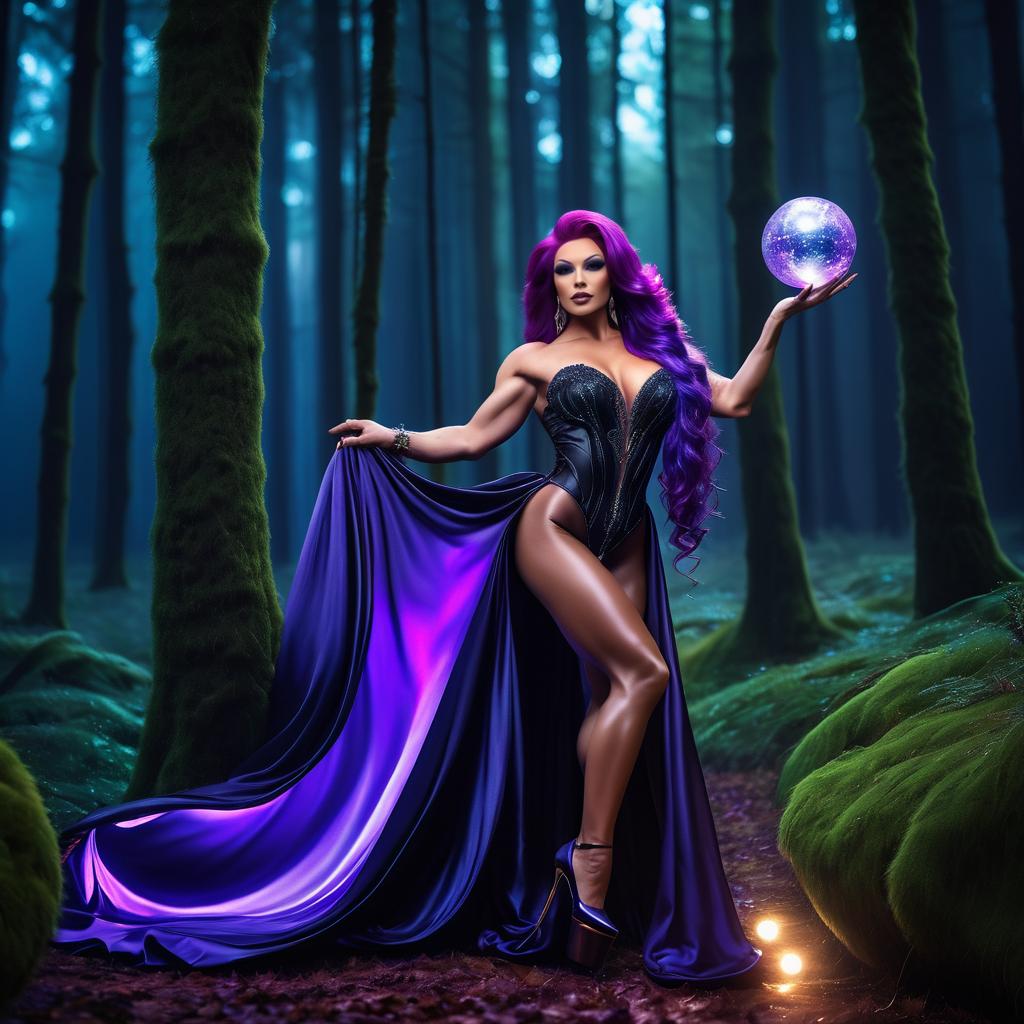 Glamorous Drag Queen in Enchanted Forest