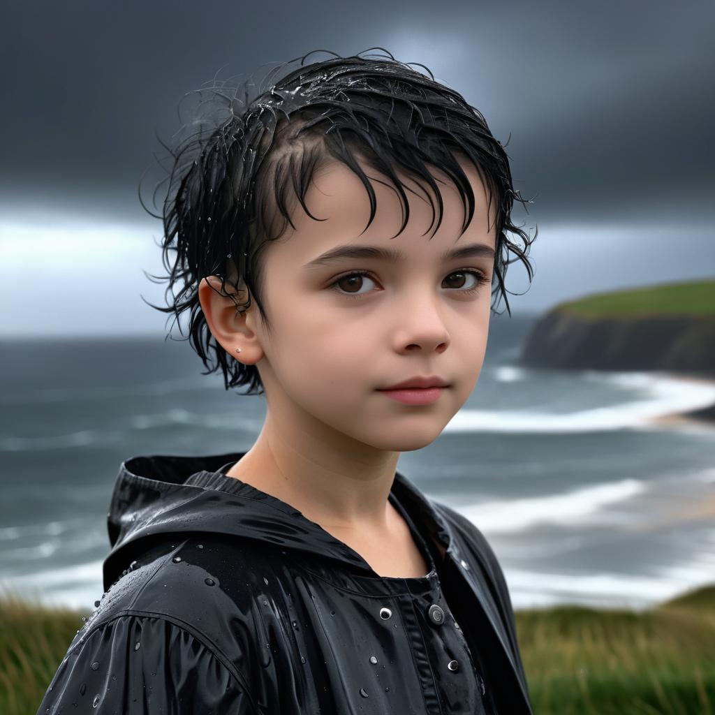 Joyful Breton Child in Dramatic Lighting