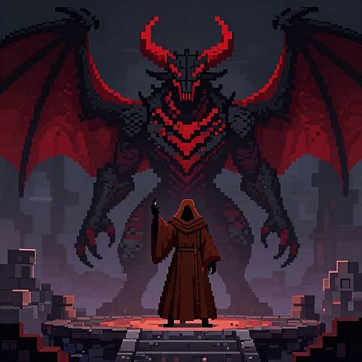 Dark Fantasy Pixel Art Summoning