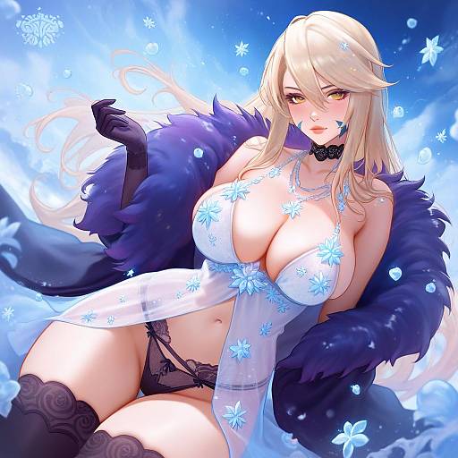 Illustration of Artoria pendragon (lancer alter) (royal icing) (fate), fate (series) in the style of Prywinko