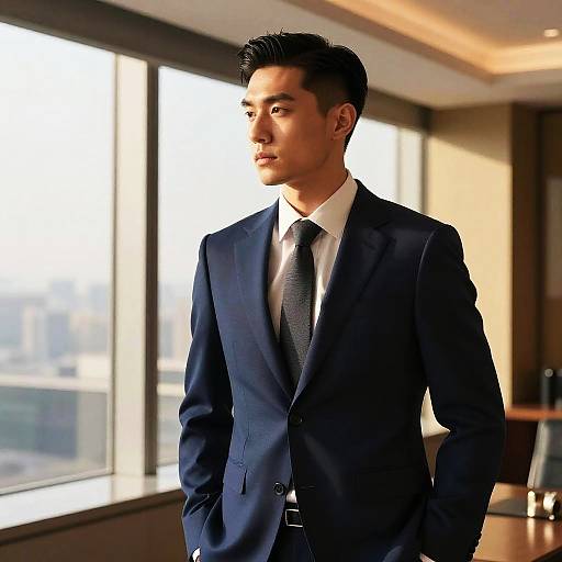 Modern Comb Over Business Executive