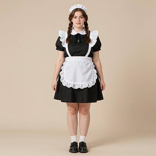 Plus Size Woman in French Maid Outfit