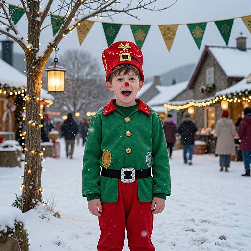 Young Leprechaun Boy at Winter Festival