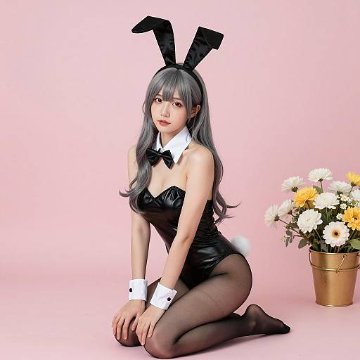 Elegant Bunny Costume in Soft Lighting