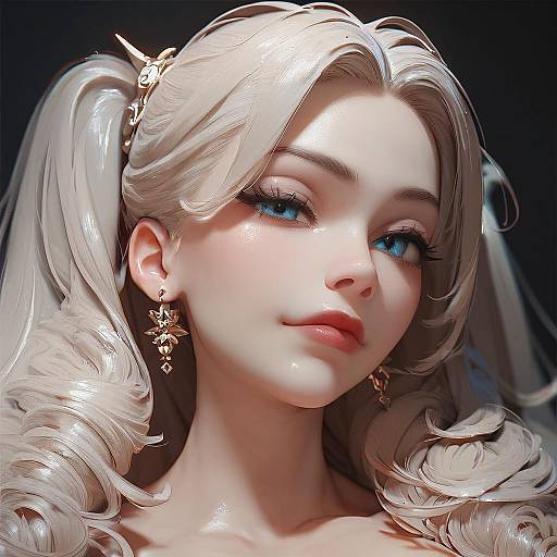 Masterpiece 3D Anime Girl Portrait