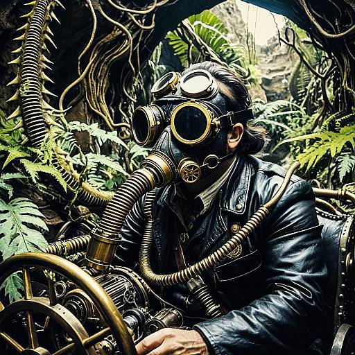 Steampunk Paleontologist in Time-Travel Cave