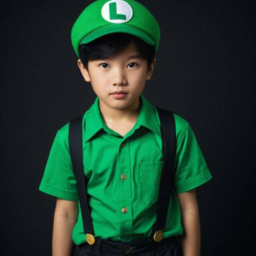 Realistic Boy in Luigi Costume