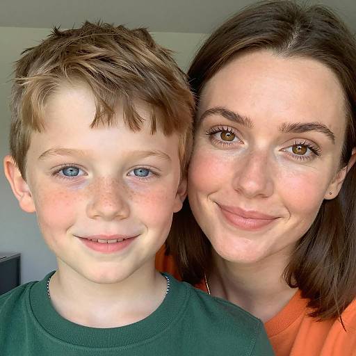 Warm Bond: Woman and Boy Portrait