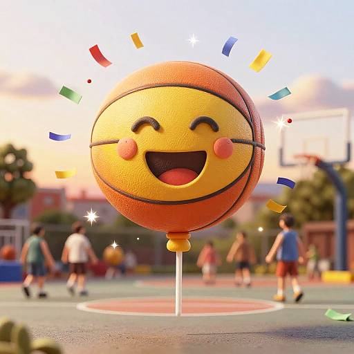 Cheerful Claymation Basketball Balloon
