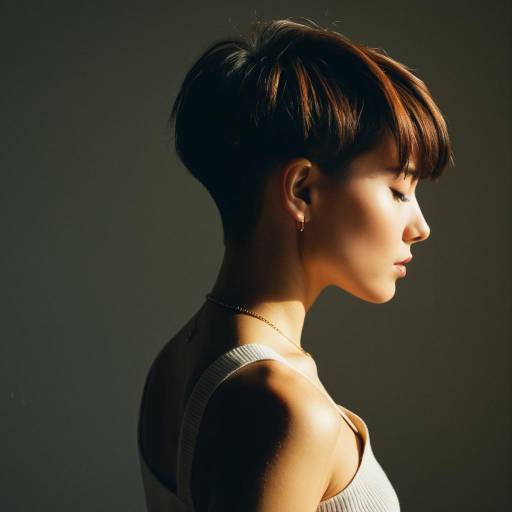 Fashion Model with Nape Undercut Hairstyle Fashion Model with Nape Undercut Hairstyle