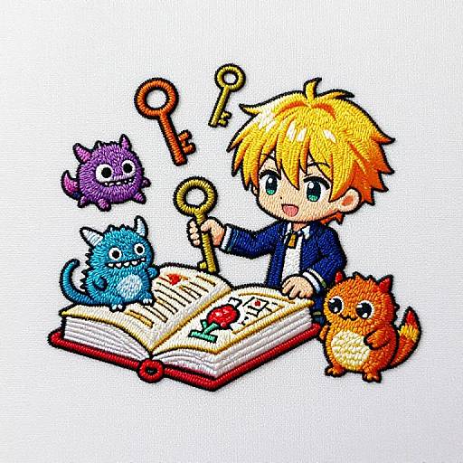 Blonde Magical Boy Collecting Monsters