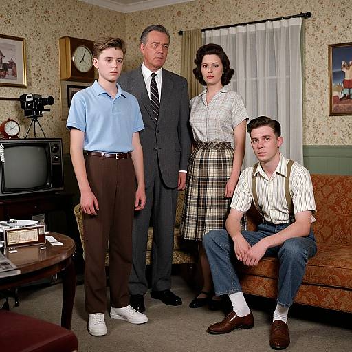 1950s Nostalgic Family Living Room