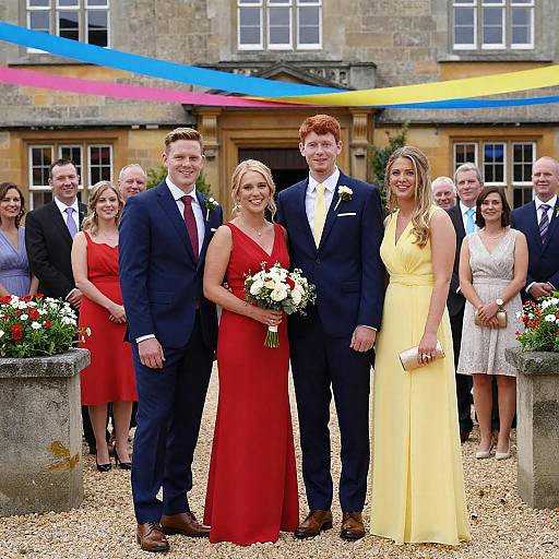 Joyful Wedding Party Celebration Photo