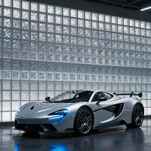 Futuristic Sleek Silver Car Scene