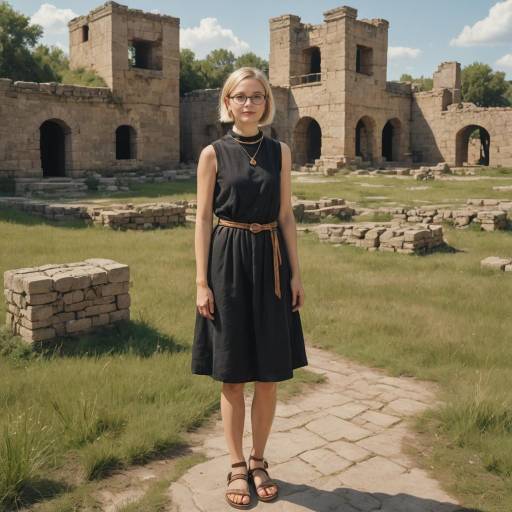 Blonde Girl in Vintage Settlers Outfit