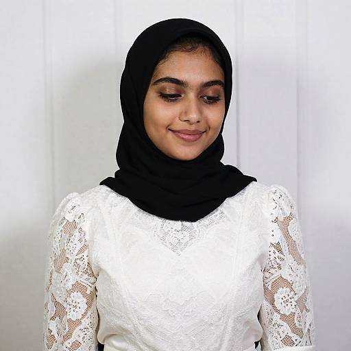 Elegant Young Woman in Black Hijab