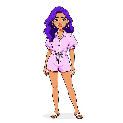 Casual Summer Woman in Pink Romper