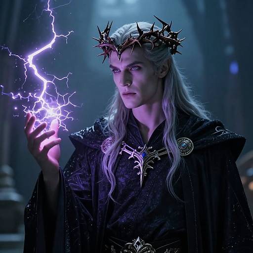 Regal Evil Sorcerer with Magic Lightning