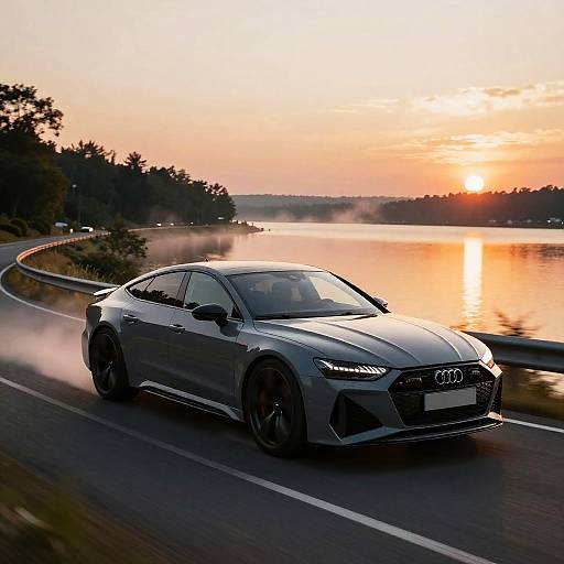 Audi RS7 Speeding at Sunset