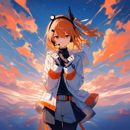 Adachi Rei: Orange Aesthetic at Sunset
