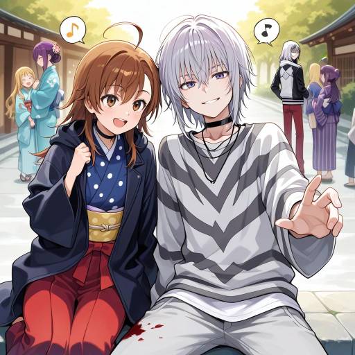 Crossover of Characters in Striped Fashion