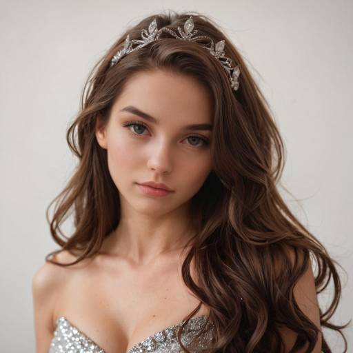 Elegant Girl with Charming Curls and Tiara Elegant Girl with Charming Curls and Tiara