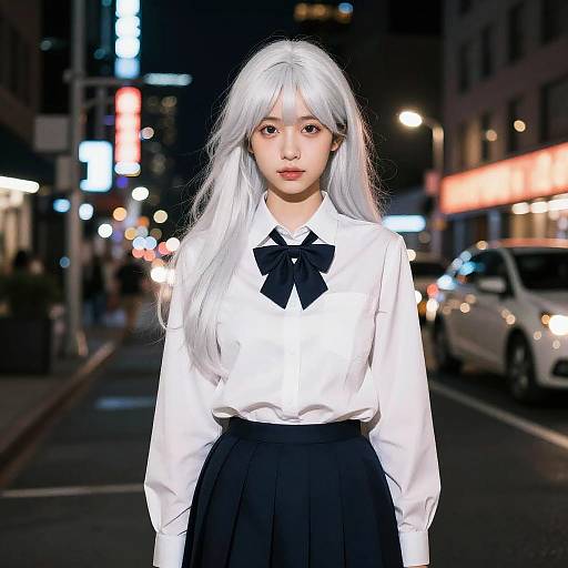 Cyberpunk Beauty in NYC at Night