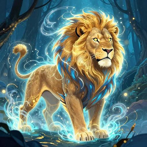 Mythical Lion with Magical Energy