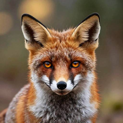 Blond Fox Portrait with Glowing Eyes