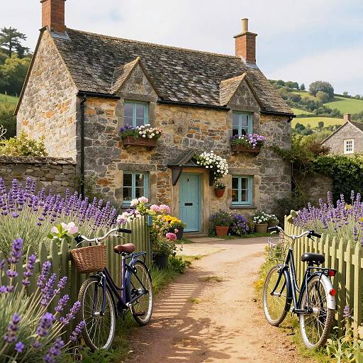 Idyllic Stone Cottage with Lavender