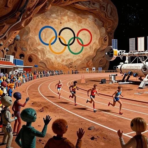 Retro Futuristic 70s Mars Olympics