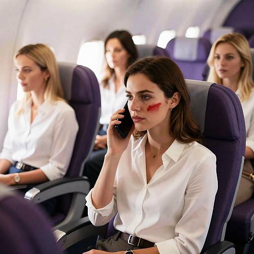 Airplane Scene with Women Conversation