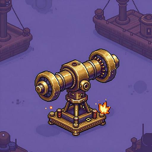Steampunk Tesla Coil Turret Pixel Art