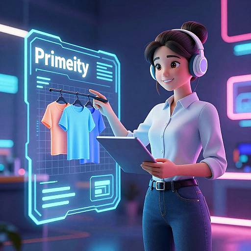 Futuristic AI Assistant Interface