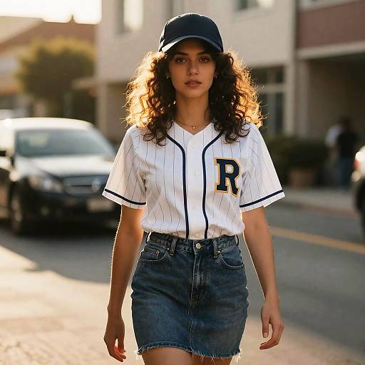 Golden Hour Petite Baseball Jersey Portrait