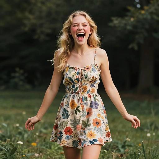 Joyful Candid Portrait of a Young Woman