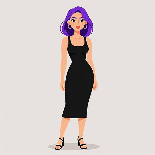 Minimalist Chic Woman in Black Dress