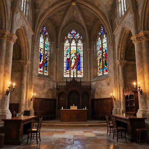 Medieval Stone Temple Interior