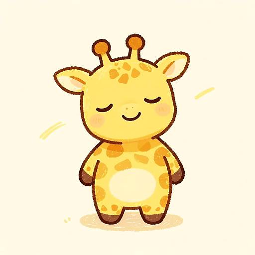 Whimsical Baby Giraffe Crayon Art