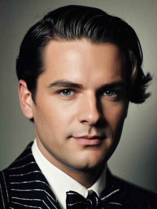 Man in Gatsby Party Costume Close-Up