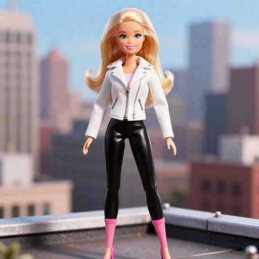 Ultra-Realistic Barbie on Rooftop