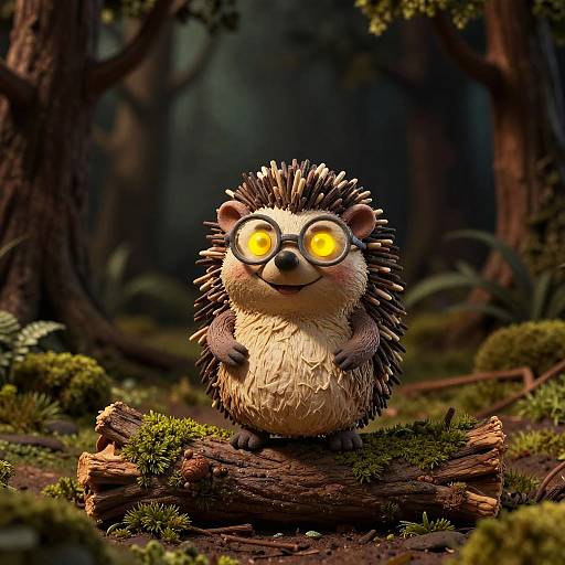 Charming Clay Hedgehog in Enchanted Forest