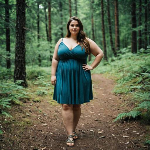 Solo Plus Size Hiker in Nature