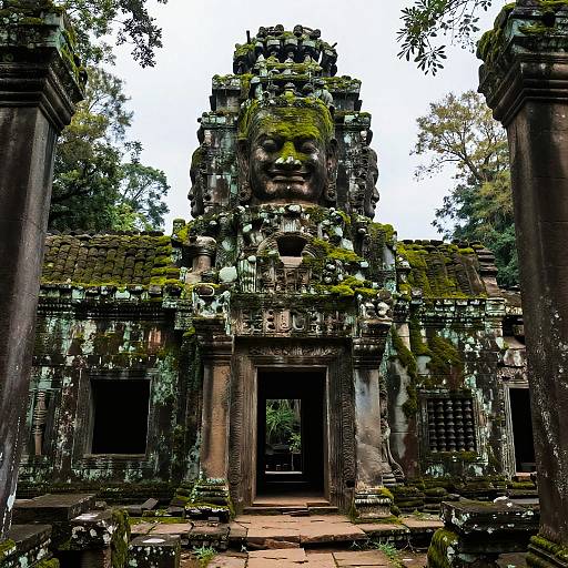 Ancient Moss-Covered Colossus Ruins