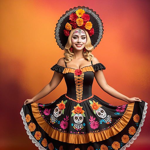 Woman in Day of the Dead Costume