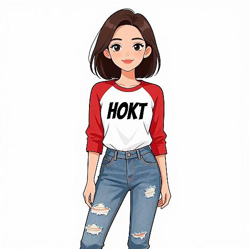 Smiling Woman in Casual Streetwear